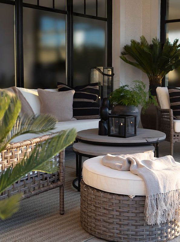 Toledo rattan footstool