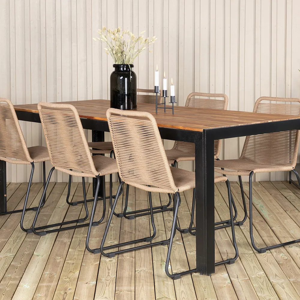 Lindos Dining chair latte 2-pack