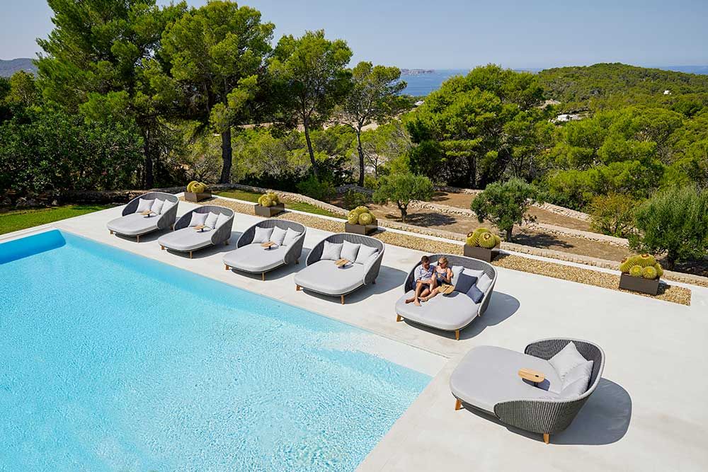 Peacock Sunbed Grey Incl. Cushions