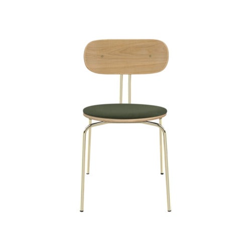 Curious Dining Chair Oak/Brass Racing Green