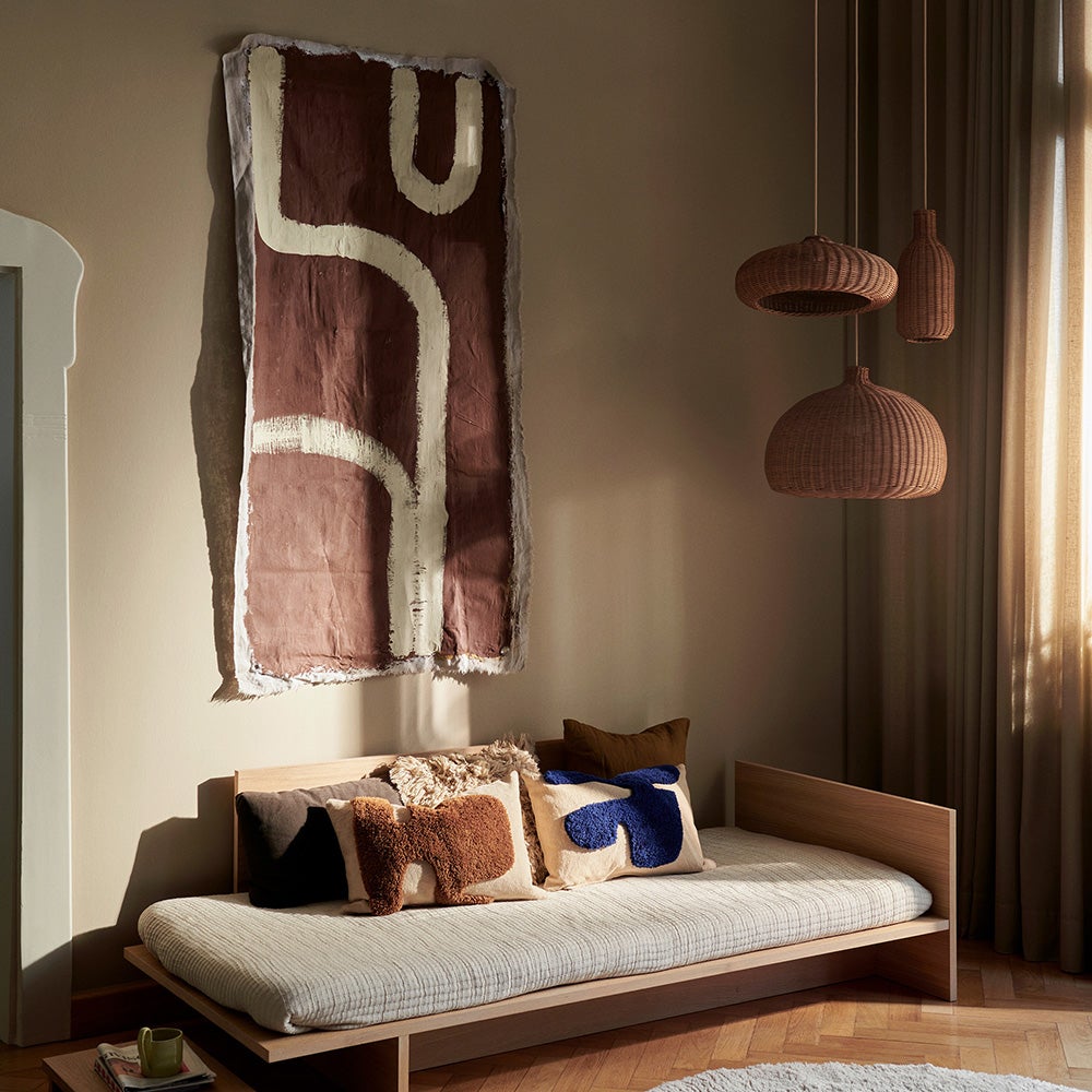 Lay Cushion 60x40 Sand/Br Blue