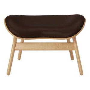 A Conversation Piece Ottoman Footstool Oak/Umage Leather Brown