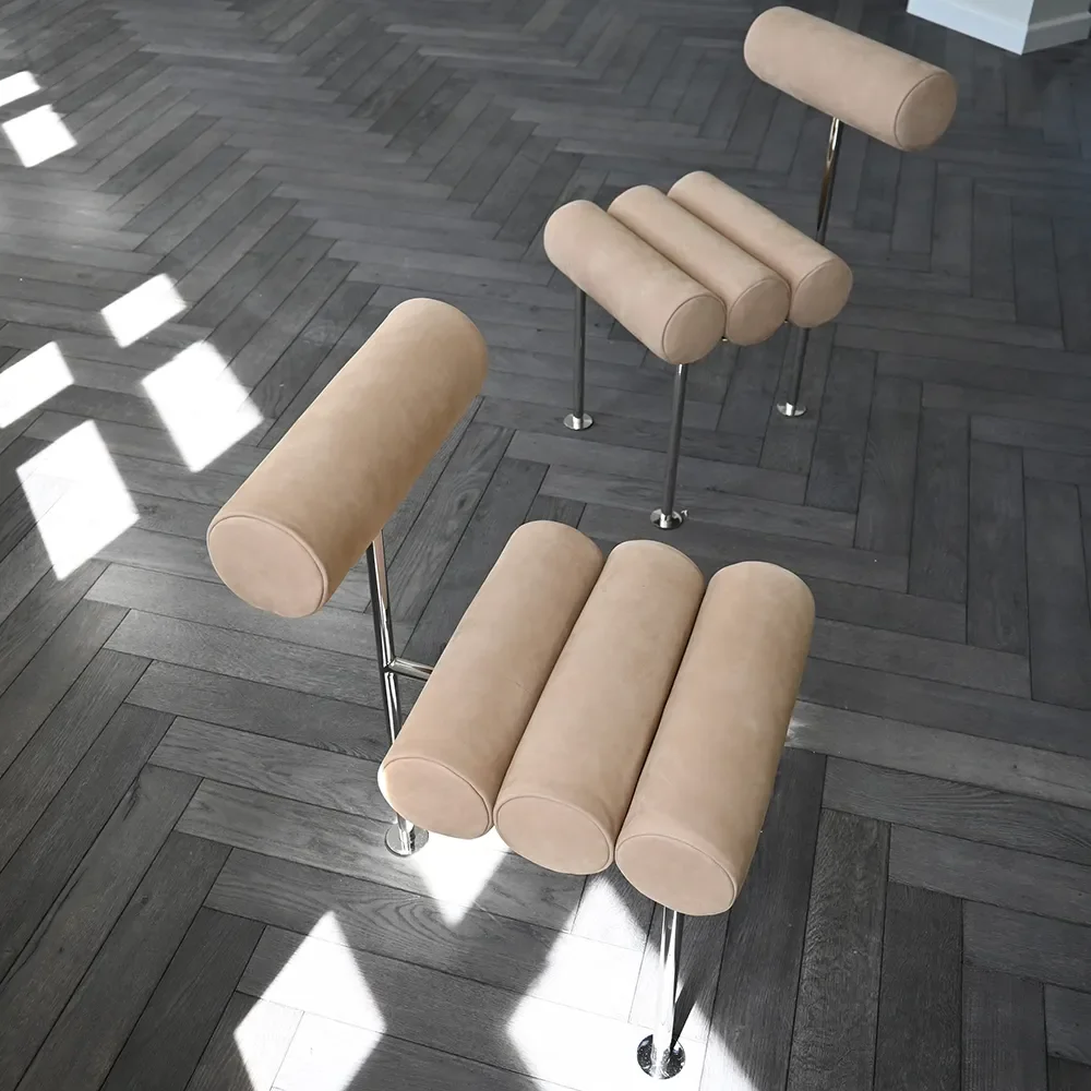 Hiro Dining Chair, Stainless Steel - Nubuck