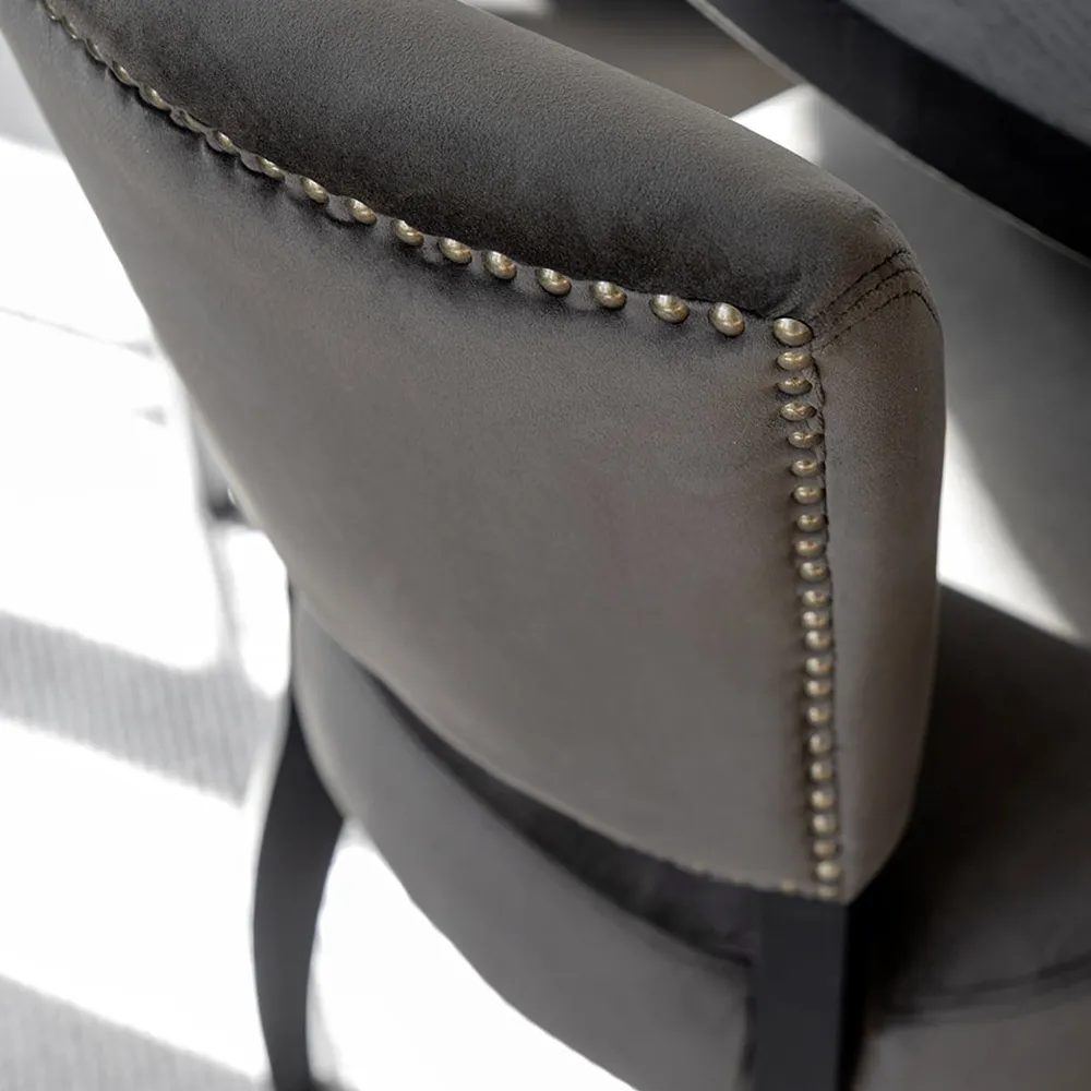 Armchair Maggie velvet dark brown