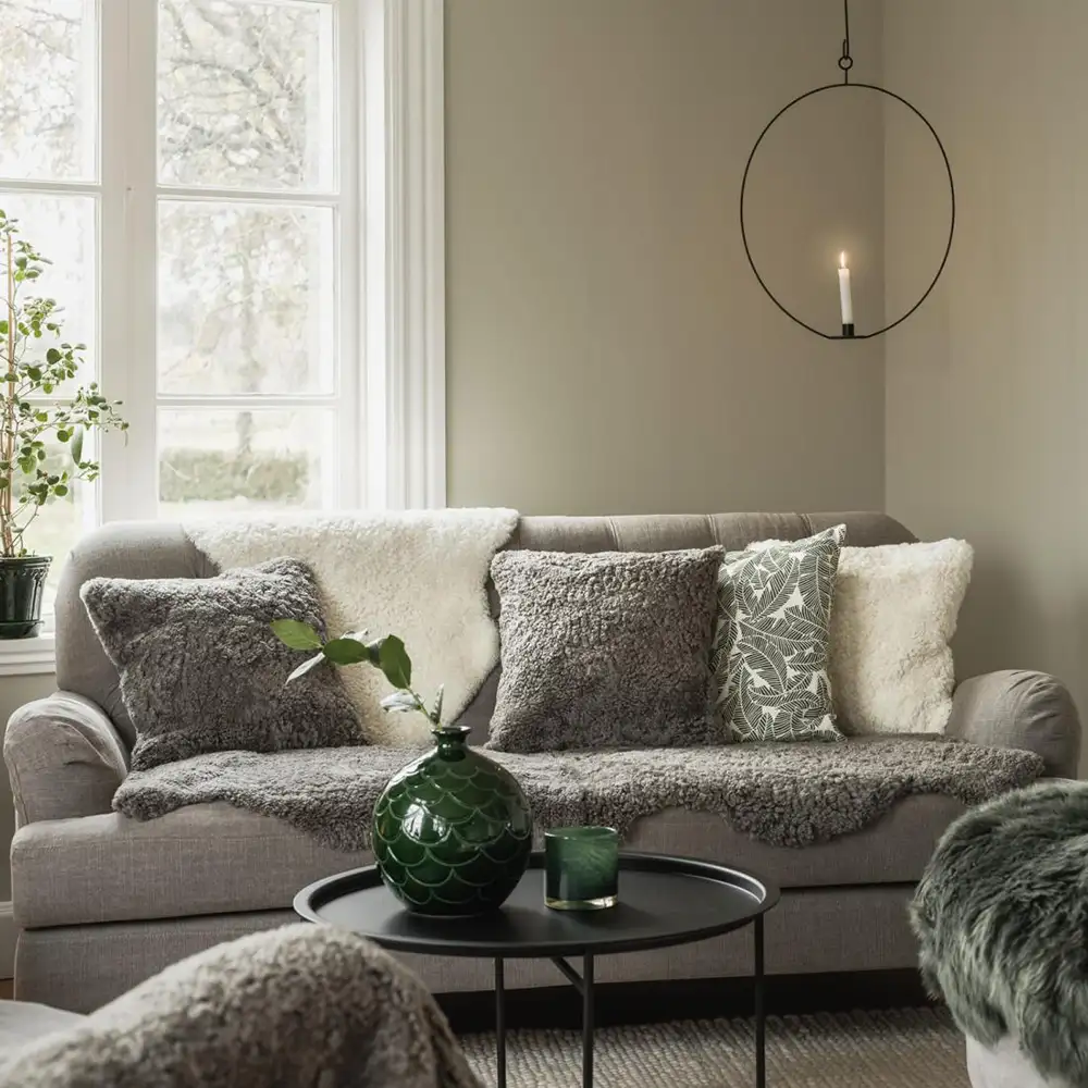 Curly Sheepskin double 60x180 cm Natural grey