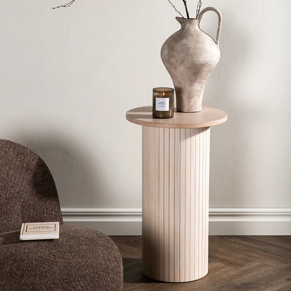 Bianca side table White plastered