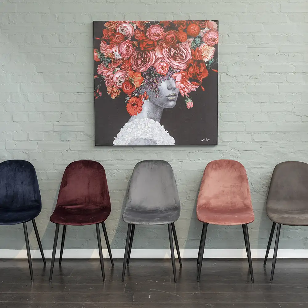 Thea Dining Chair blue velvet 4-pack