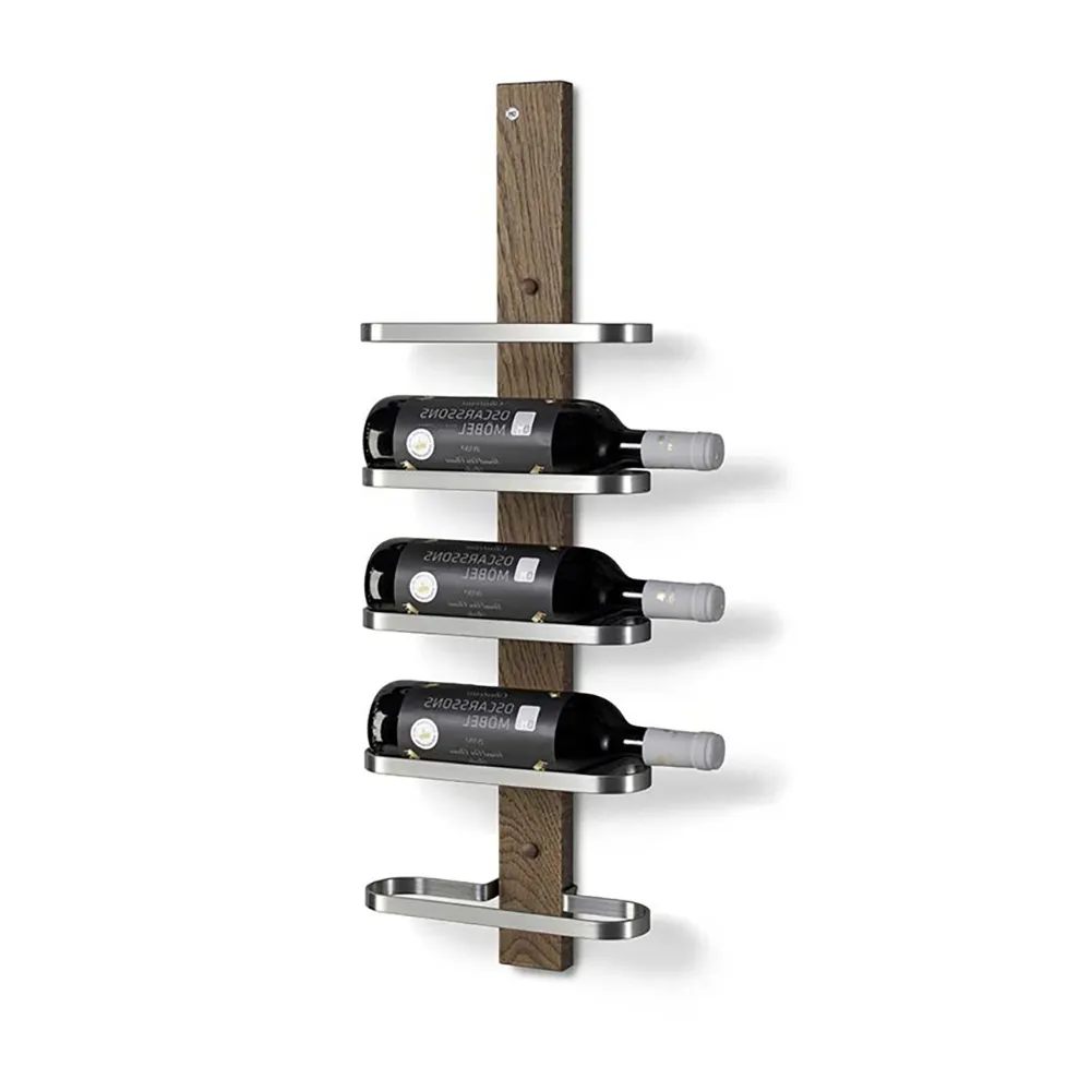 Mazzi Wine rack 5 bottles Smoked Oak/Ground steel
