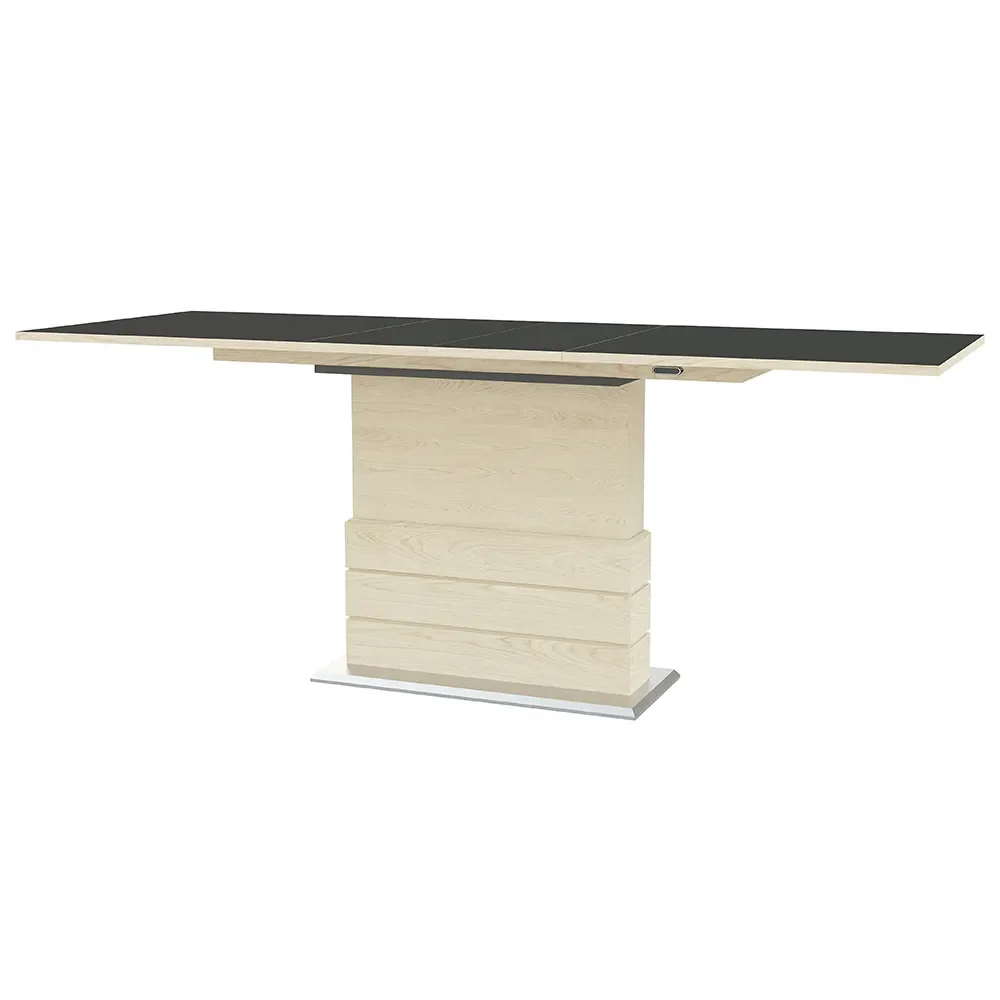 Sm30 Dining Table 100X200-280 cm White Oiled Oak / Black Laminate