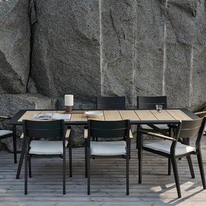 Chios dining table 100x240 cm black / teak