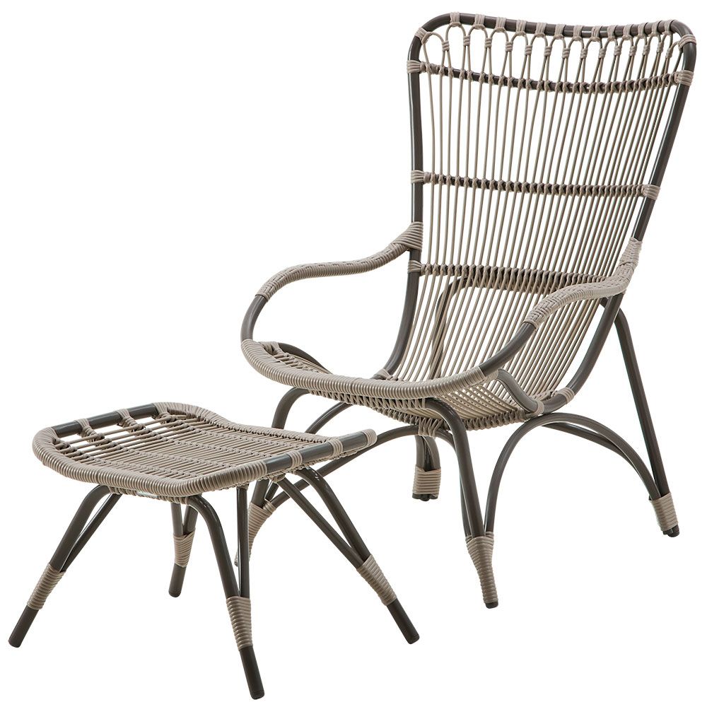 Monet Footstool outdoor rattan Moccachino