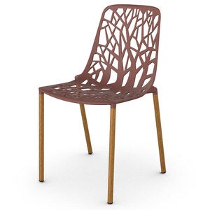 Forest dining chair with Iroko upholstered legs Terracotta