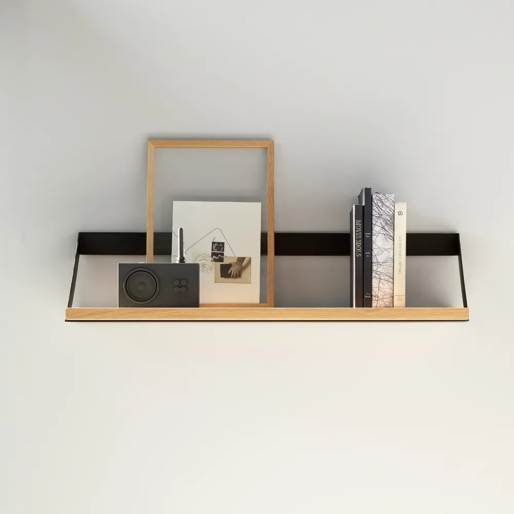 Ribbon Shelf 70x20 cm Oak/Black metal