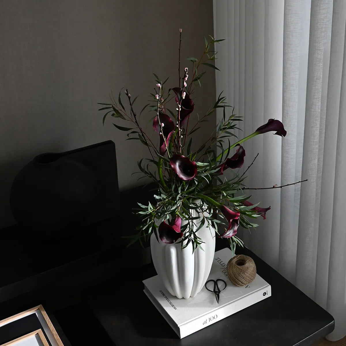 Handmade Vase Bloom Slim Mini Bone White H34 cm