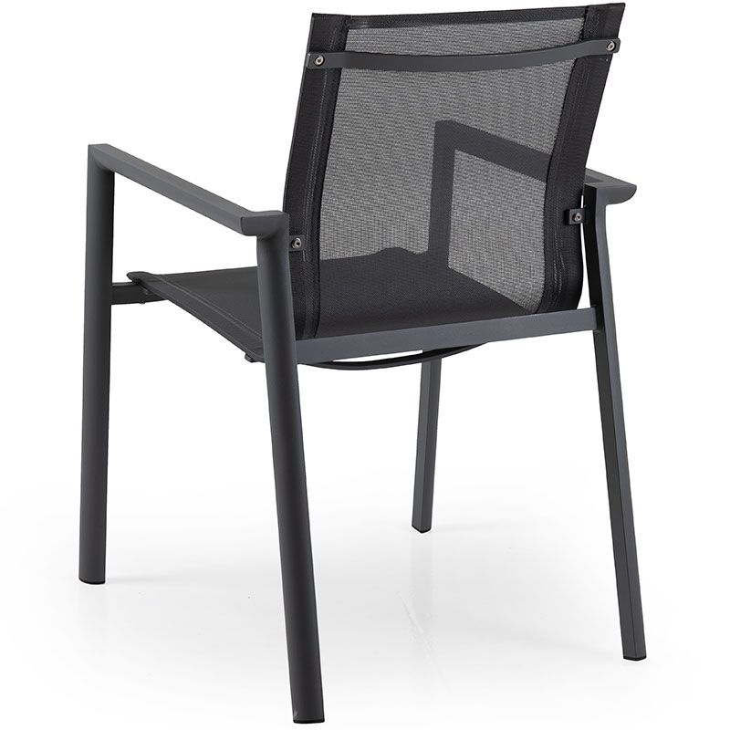 Delia stacking chair anthracite/textile