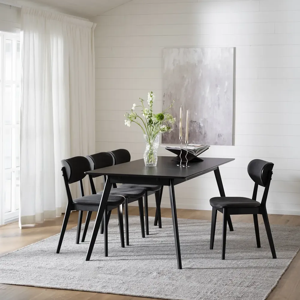 Kato dining chair black oak/dark grey