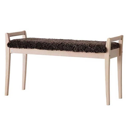 Meja Bench White oiled Oak/Sheepskin Brown