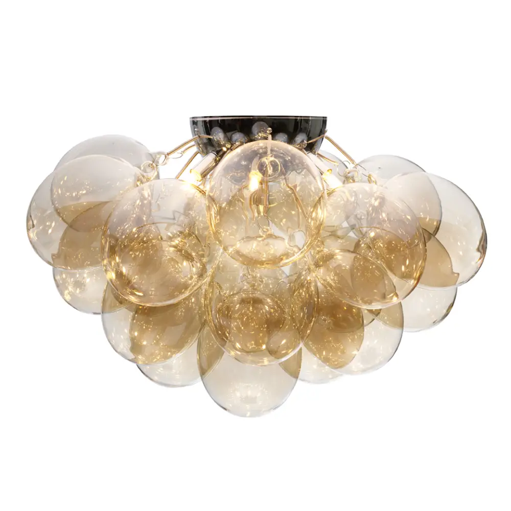 Gross plafond ceiling lamp Ø70cm chrome/amber