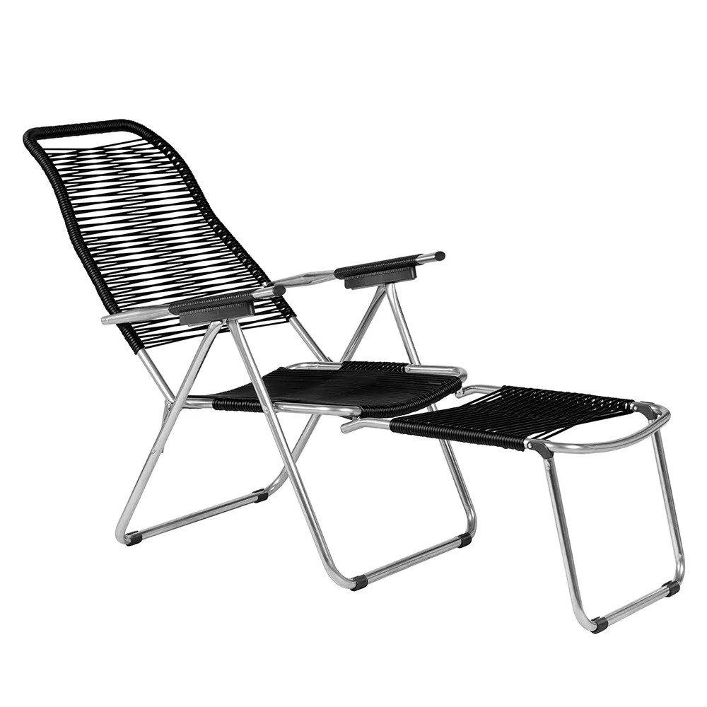 Spaghetti sun lounger black aluminium