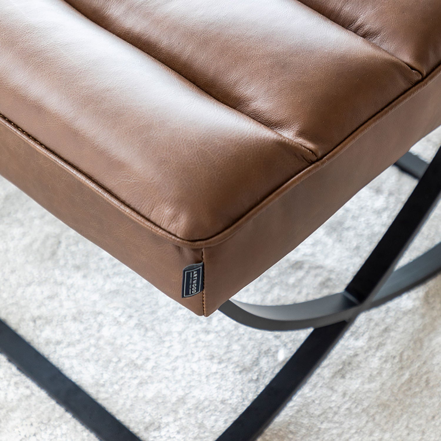 Brooks footstool chocolate brown