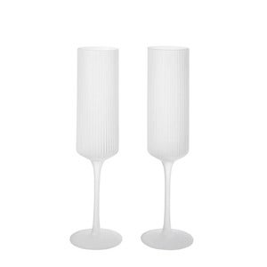 Champagne Glass 2-pack Ripple Frosted