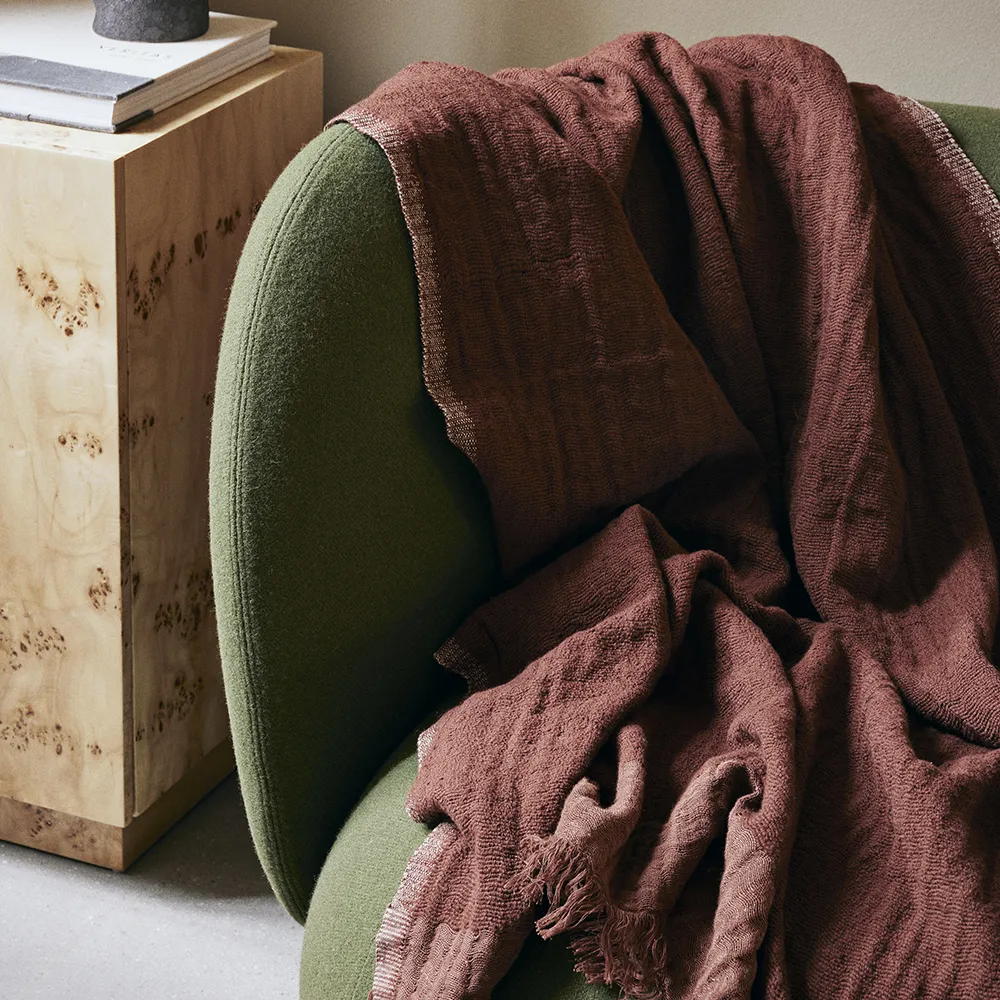 Weaver Throw - Red Brown