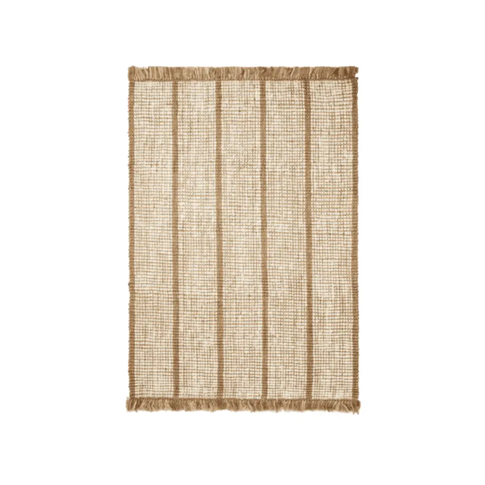 Athens Handwoven Jute Rug 140x200 cm - Natural/Off-white