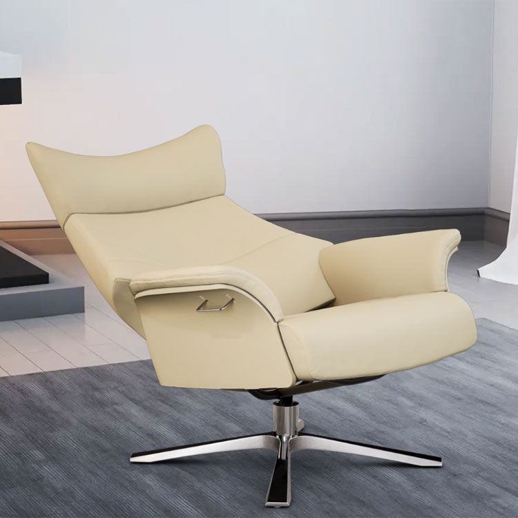 Air armchair Leather 58 Quattro aluminium base