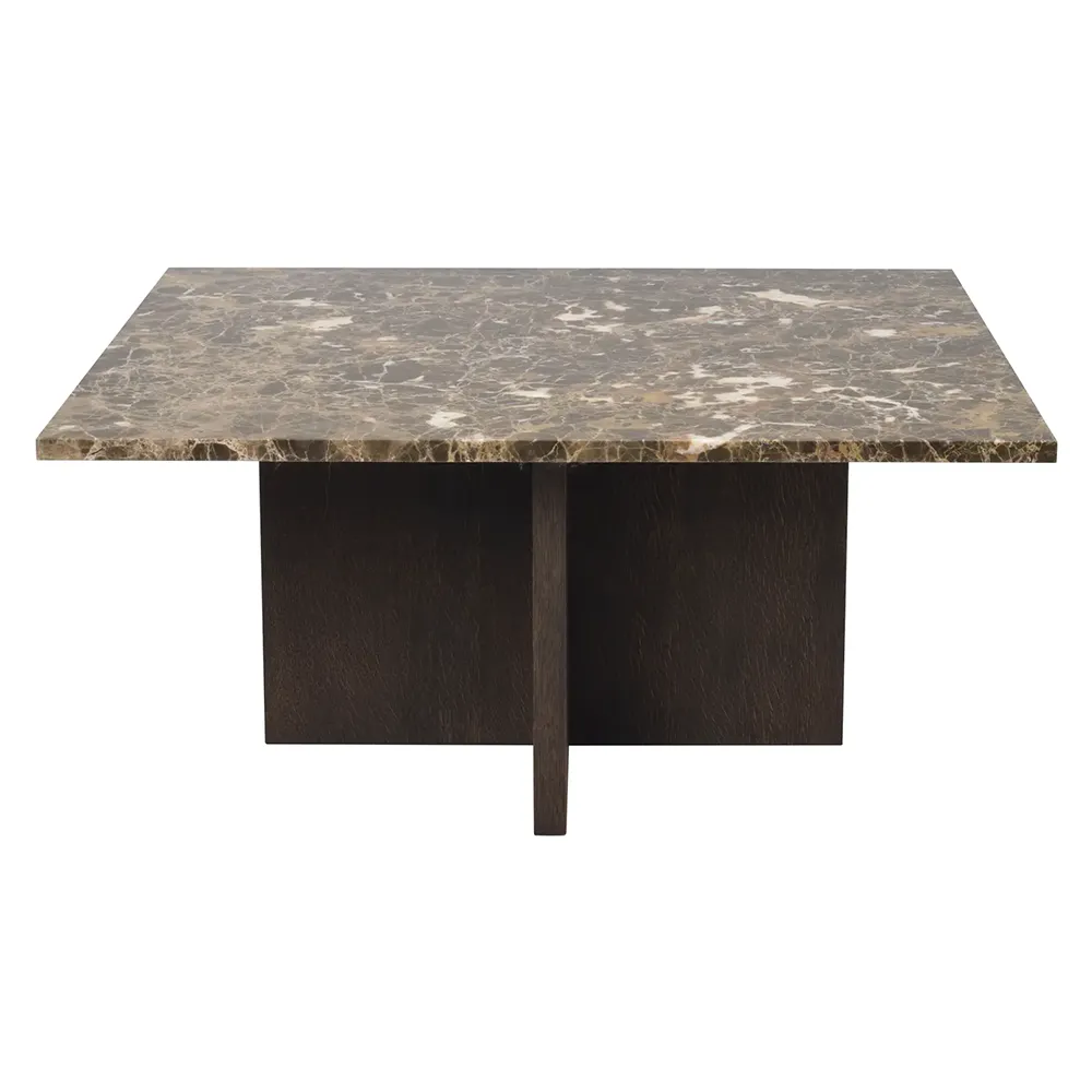 Brooksville coffee table 90x90 cm brown marble/oak