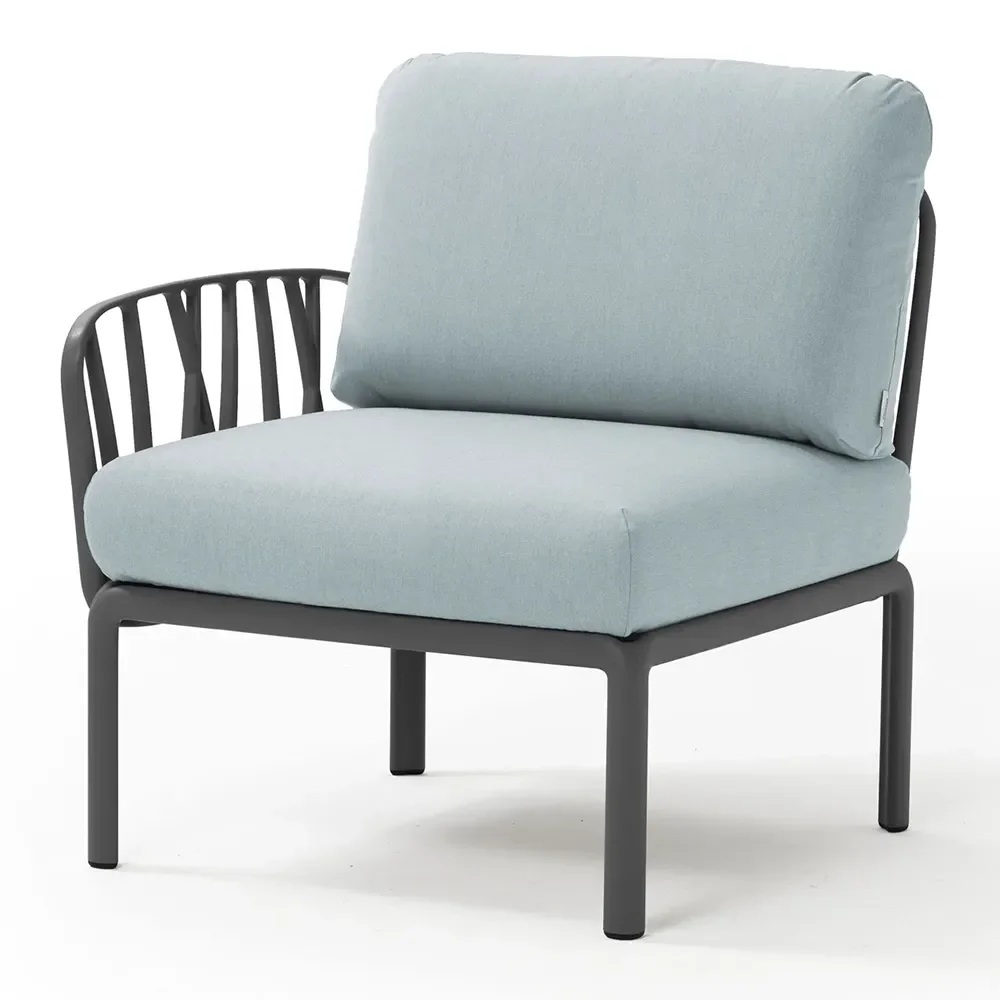 Komodo End Unit Anthracite - Ghiaccio Sunbrella