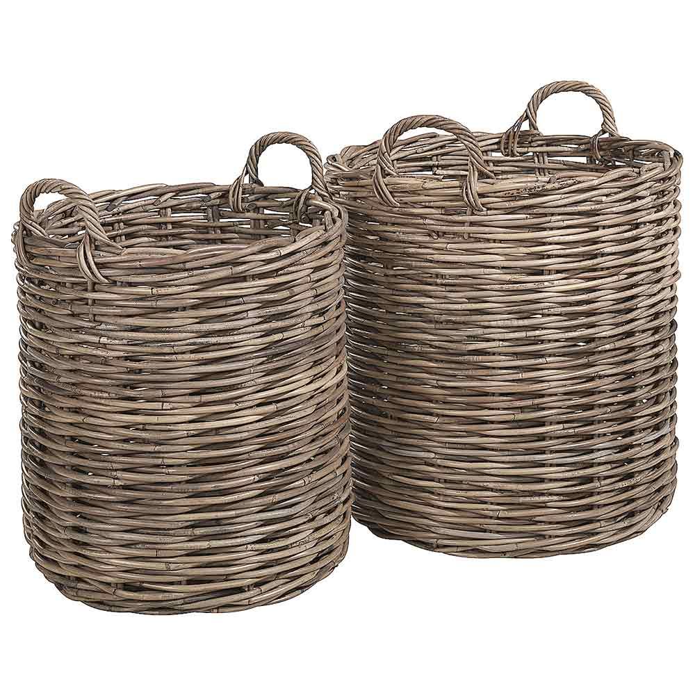 Round Storage Baskets Rattan