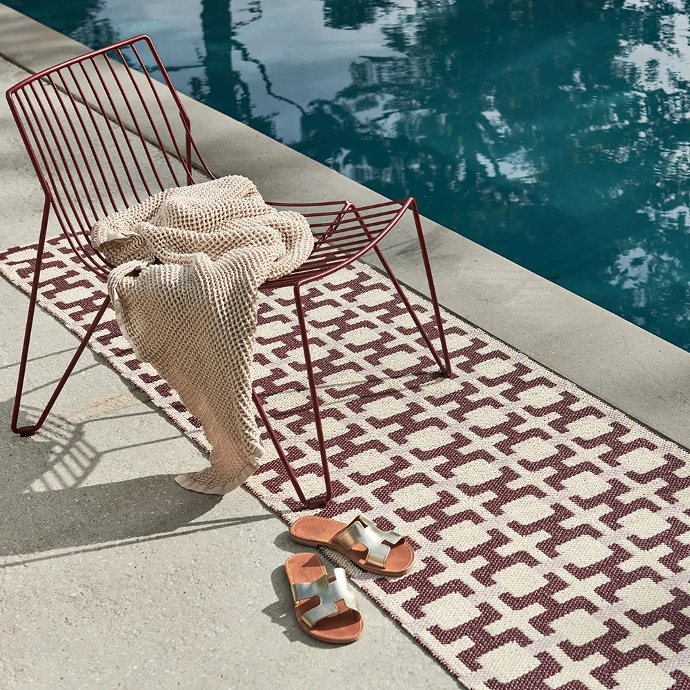 Tom rug Burgundy/Cream/Pale Rose 70 x 180 cm