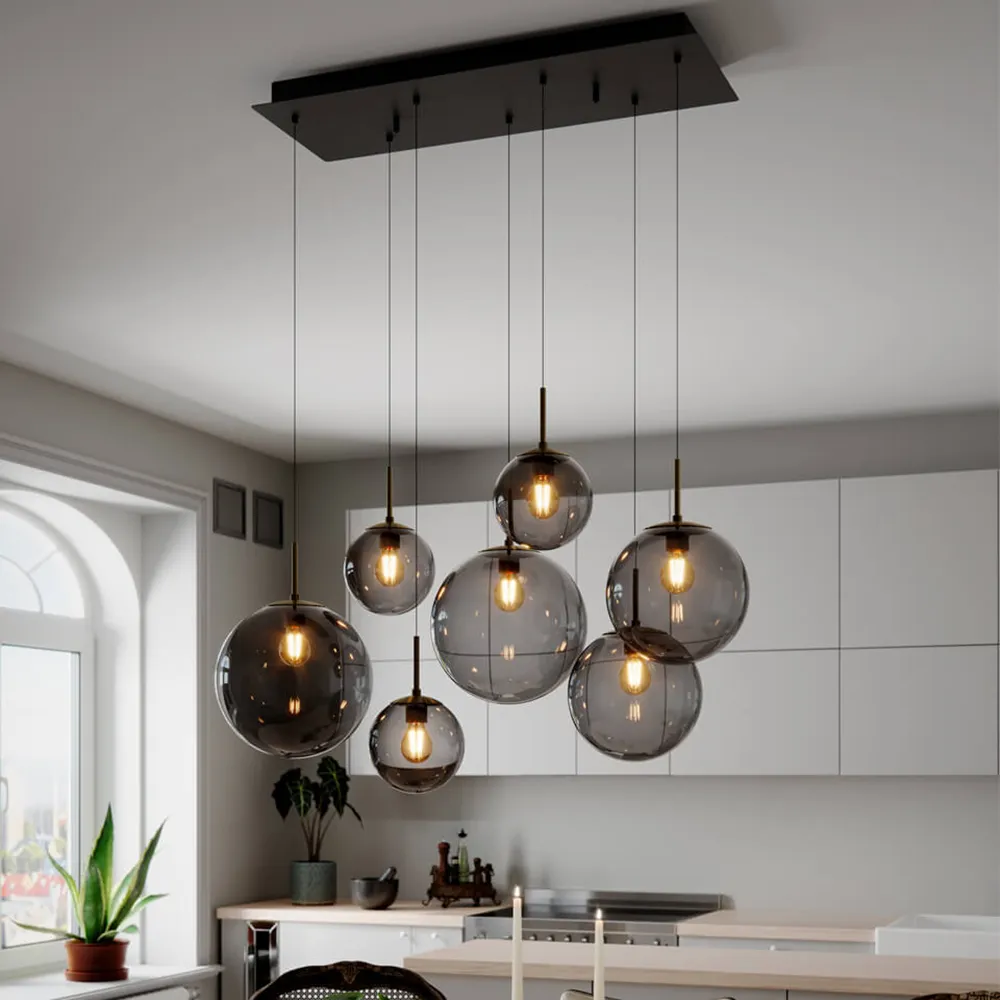Laura ceiling light Black/Smoke grey