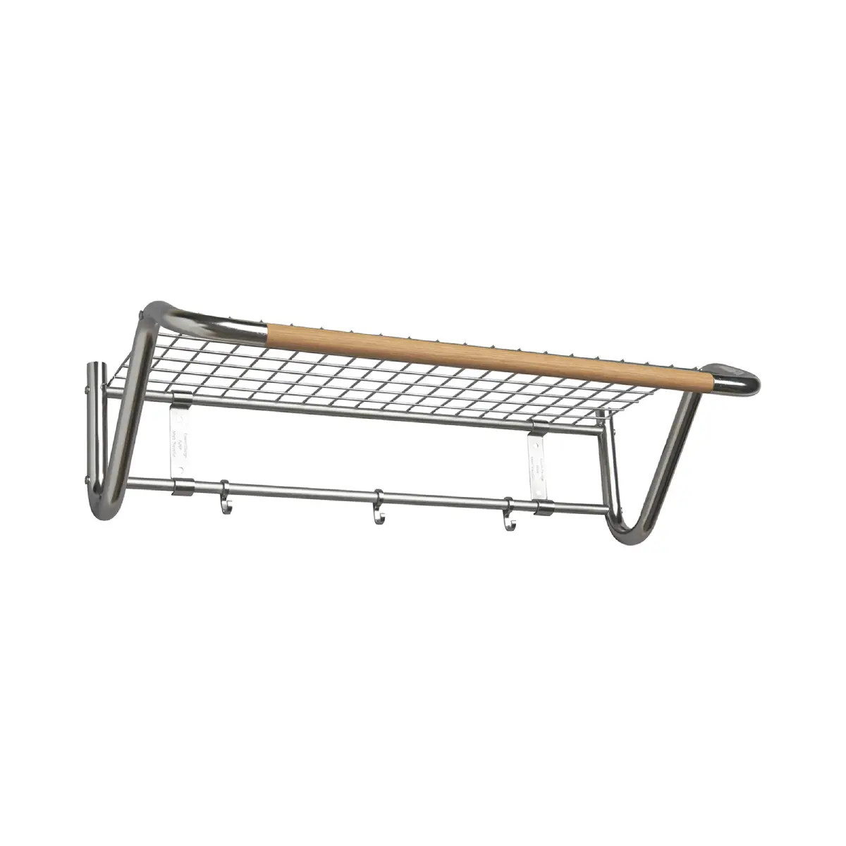 Funk Hat shelf 122 cm Rostfritt stål Oak