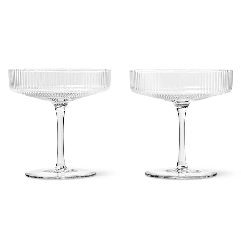 Ripple Champagne Saucers - Set of 2 - Clear