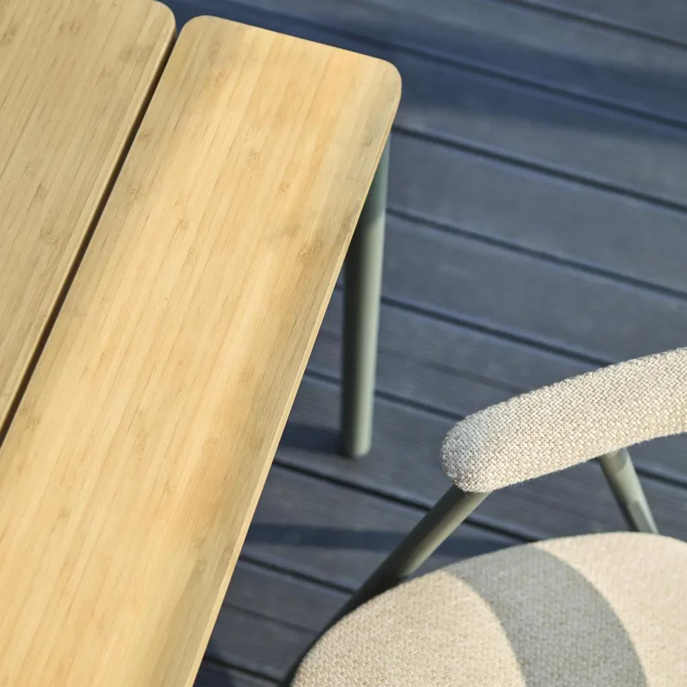 Nox Bistro dining table 70x125 cm Bambu/Nordic Green