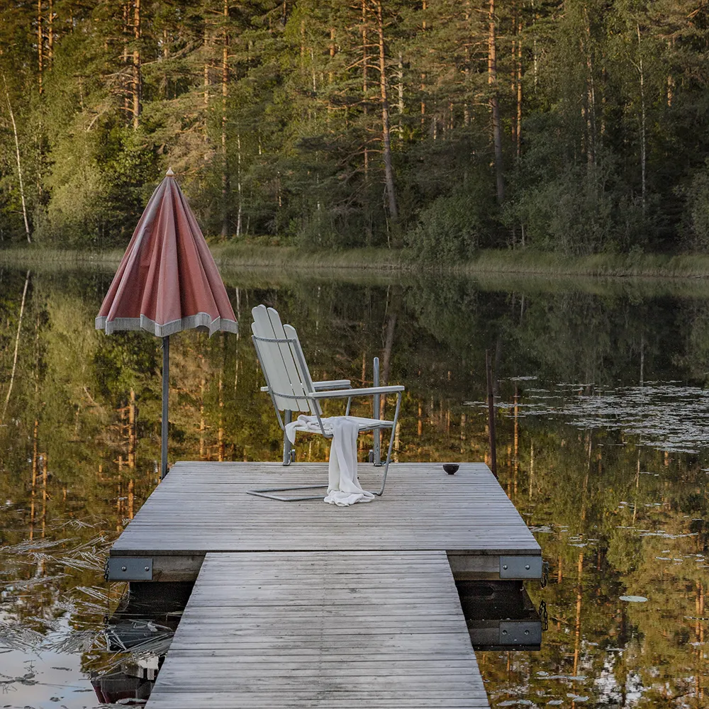 A3 Sun lounger White lacquered Oak / Hot dip galvanised Frame