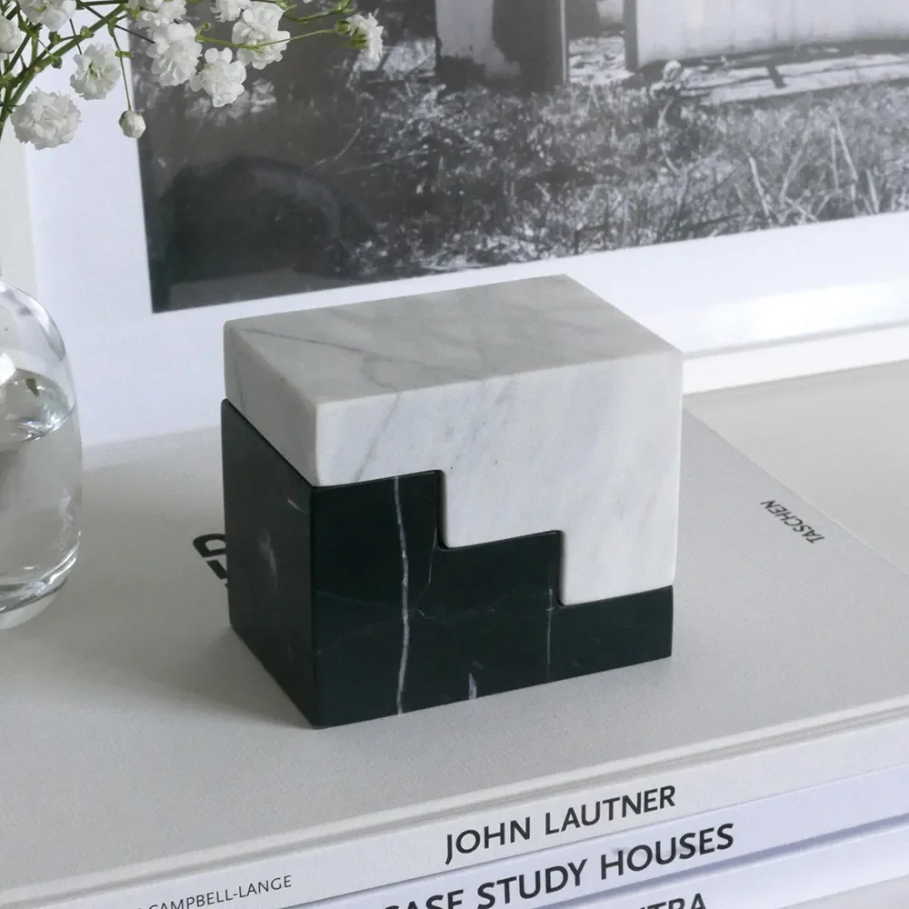 Bookend Stair Cube Marble