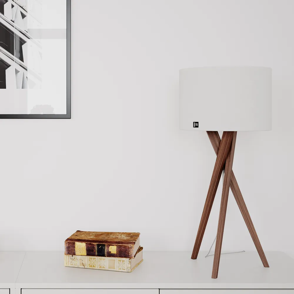 Vega table lamp walnut/white