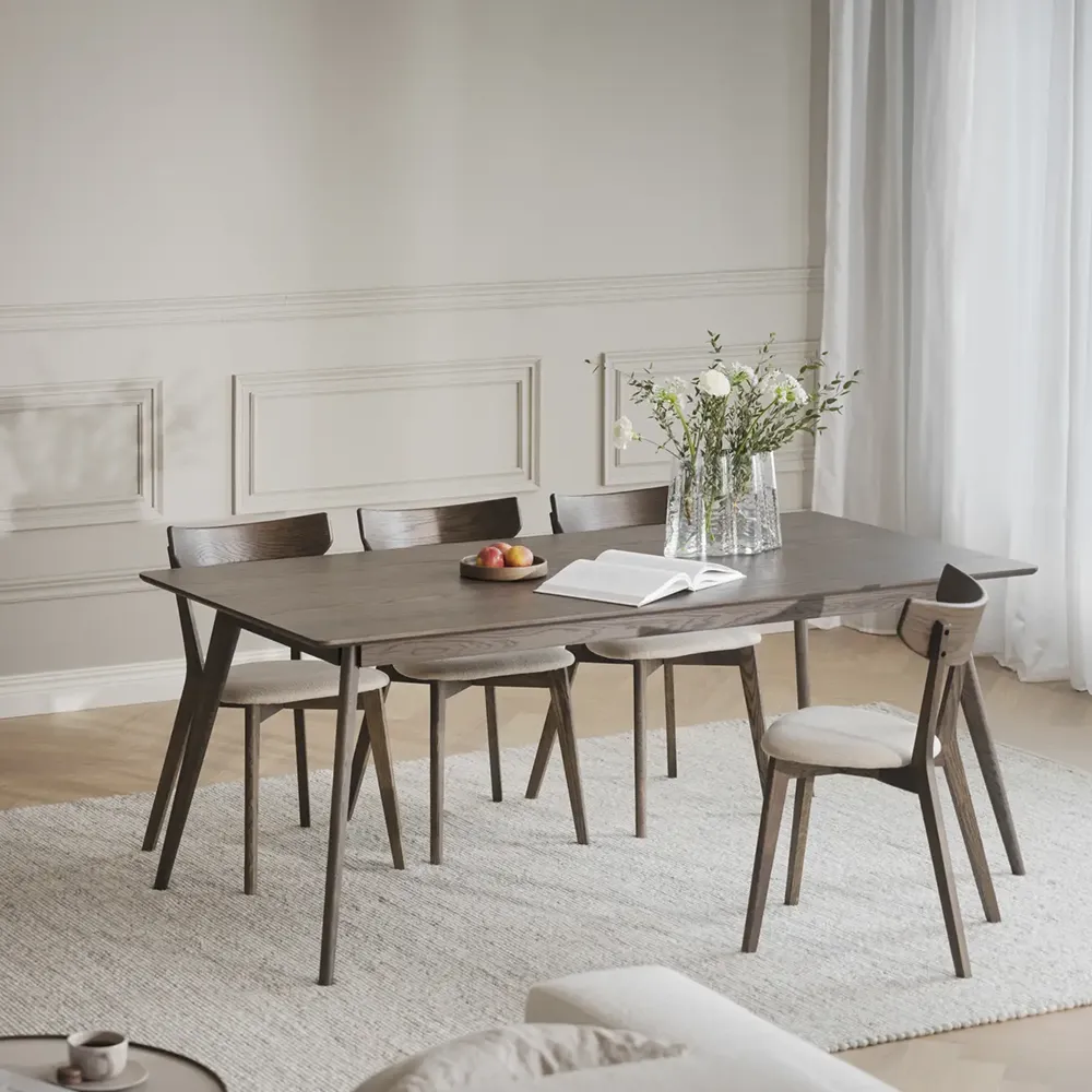 Rowico Home Ami dining chair brown lacquered oak/beige fabric | Buy ...
