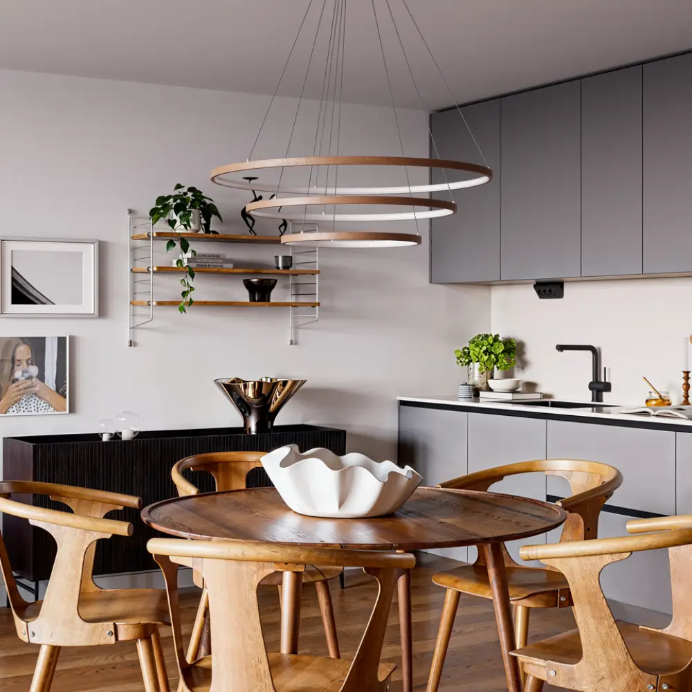 Trione Ceiling lamp Ø80cm LED walnut