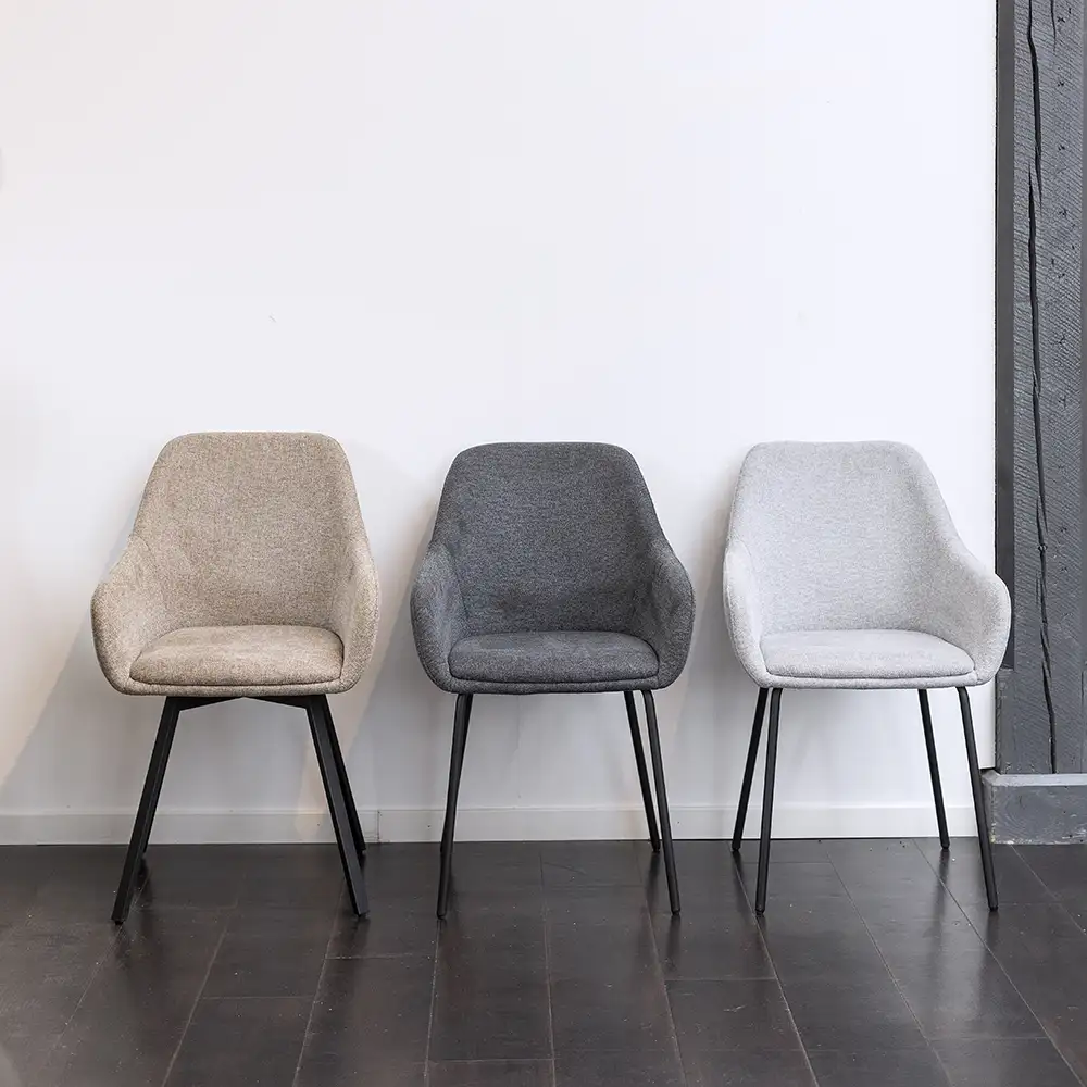 Navo Armchair with swivel dark grey 2-pack