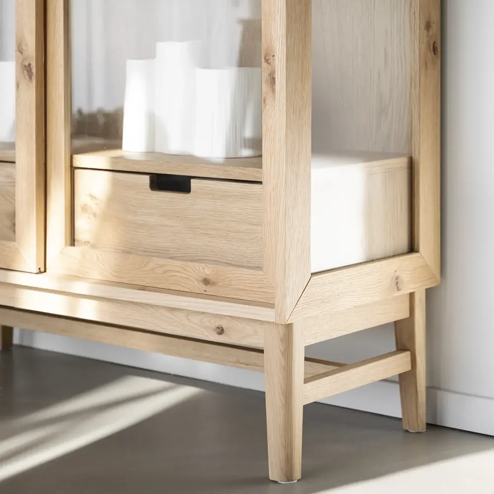 Hazelton display cabinet oak