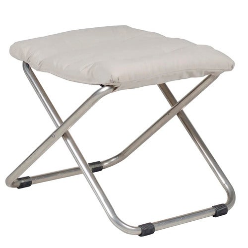 Chico soft footstool beige aluminium