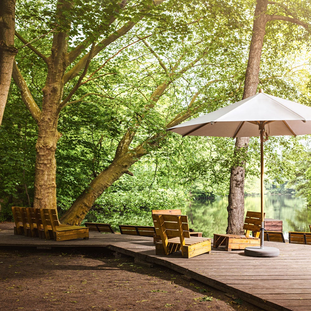 Teakwood parasol 330x330 cm Cat.4 404 White