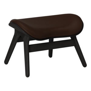 A Conversation Piece Ottoman Footstool Black Oak/Umage Leather Brown