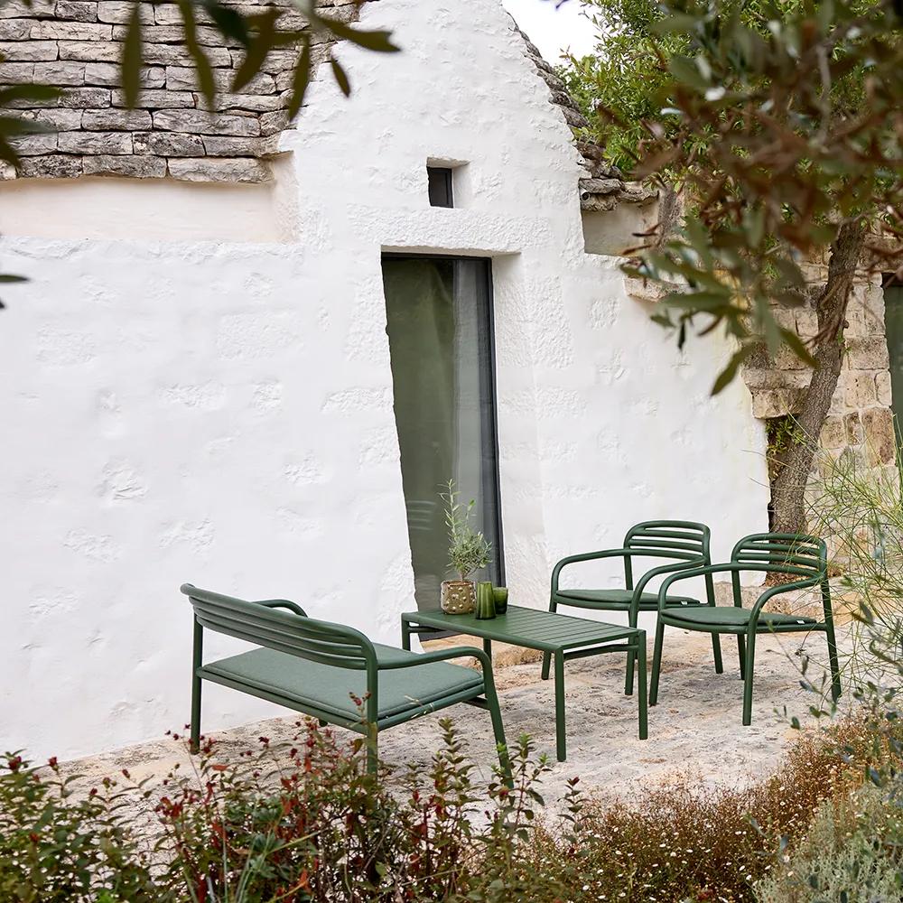 Bliss coffee table/bench Dark green, aluminium