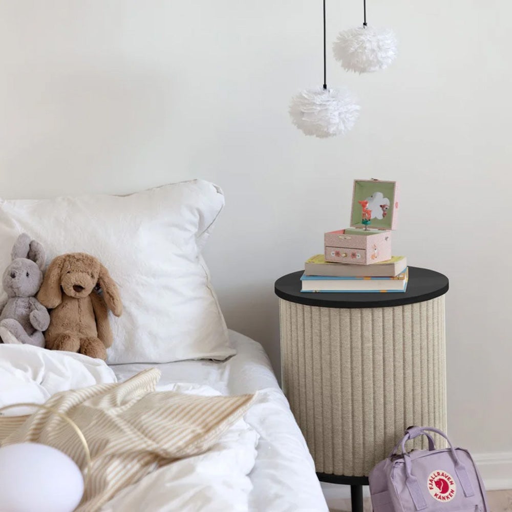 Audacious Side Table Black Oak/White Sands