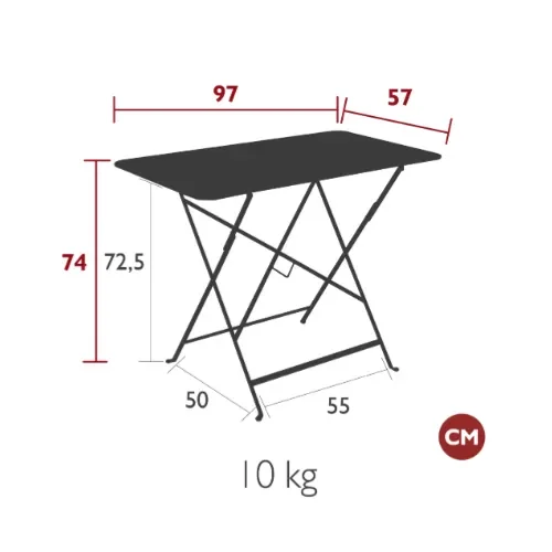 Bistro table 97 x 57 cm Latte beige
