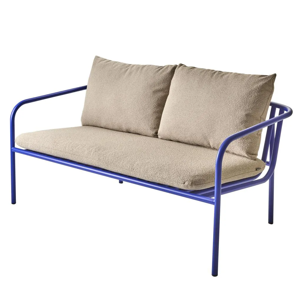 Bendt Sofa Teddy Beige/Indigo Blue